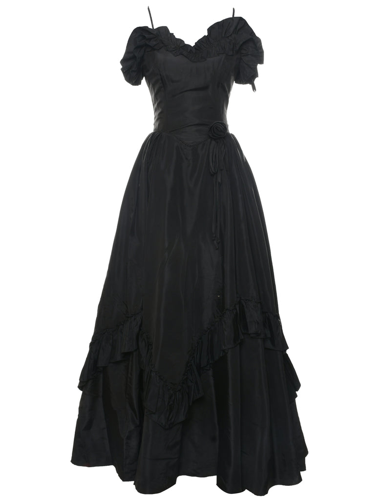 1980s Black Party Dress - S
