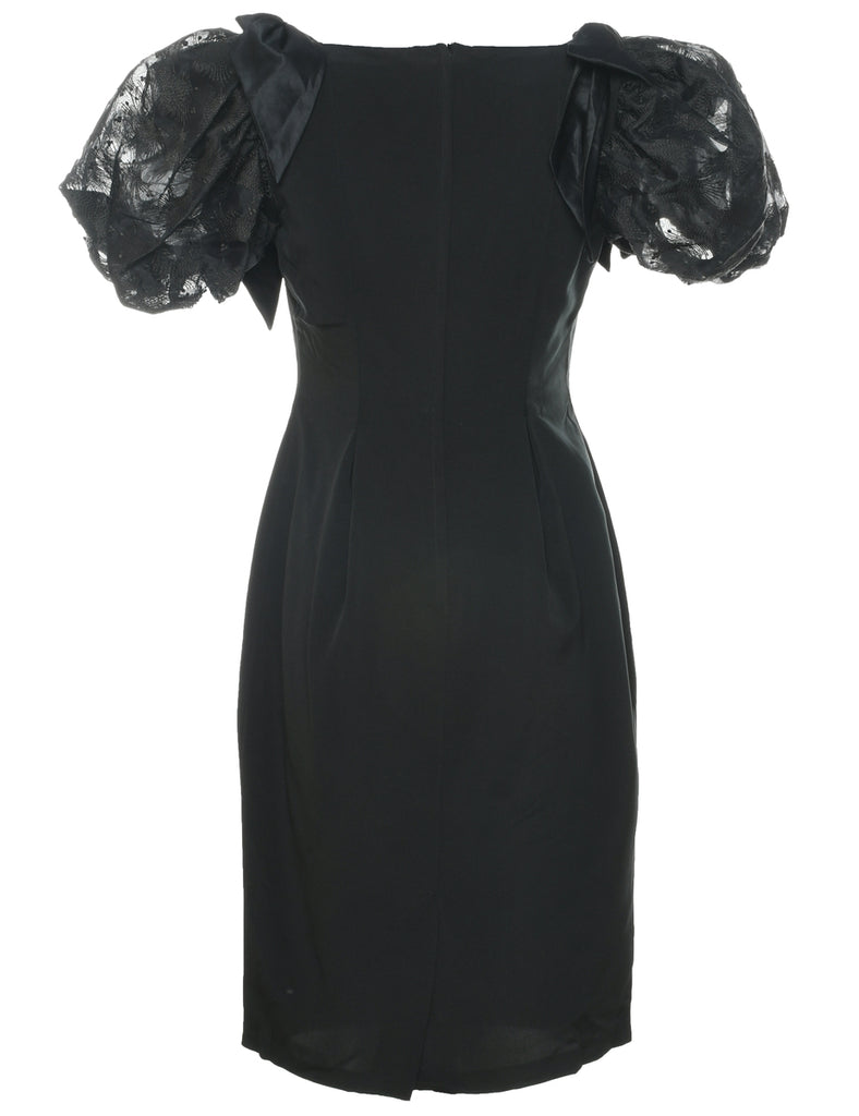 1980s Black Party Dress - S