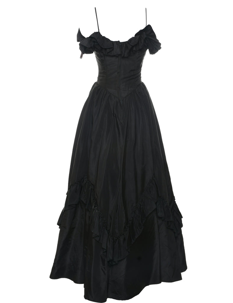 1980s Black Party Dress - S