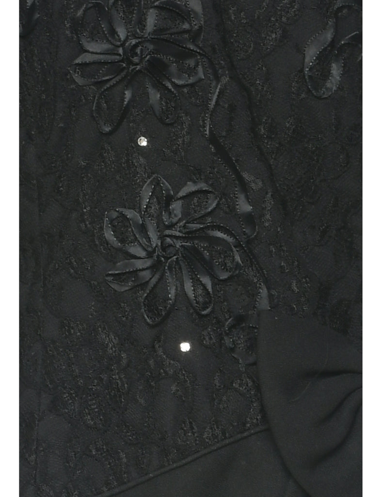 1980s Black Party Dress - M