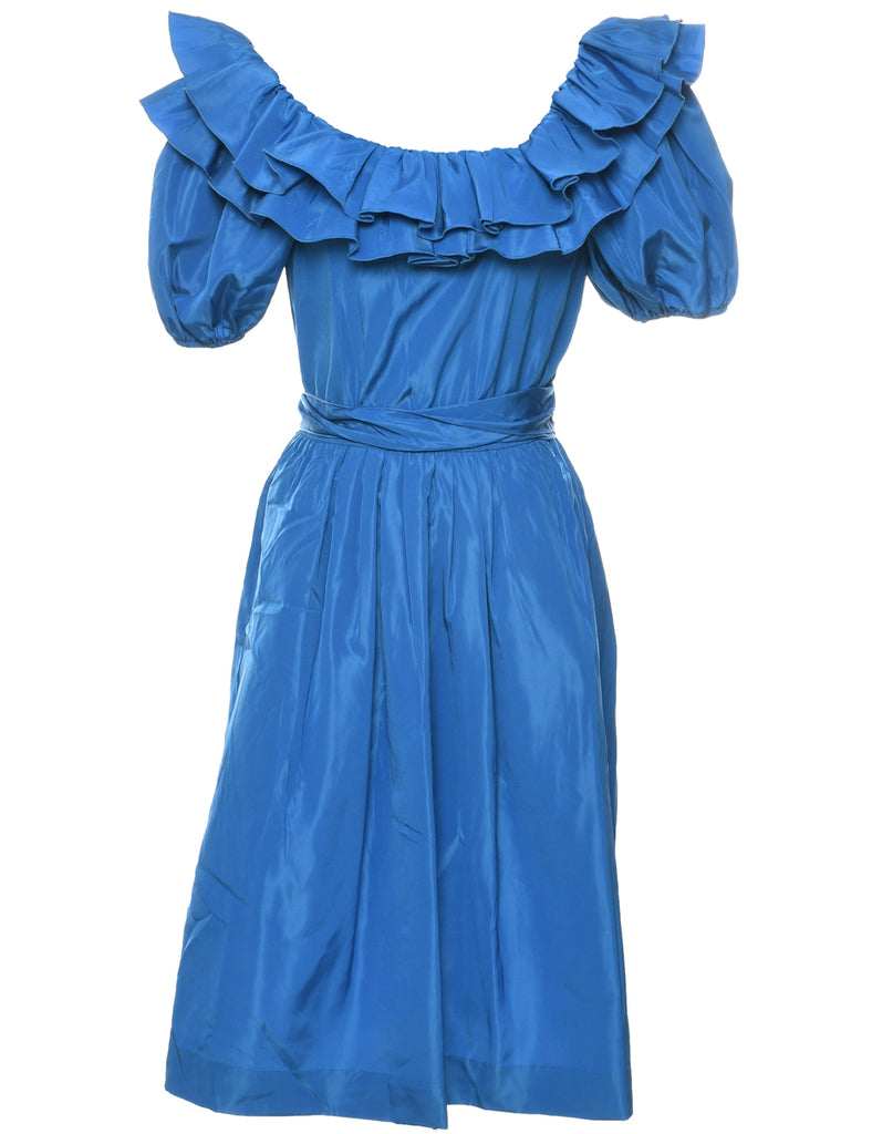 1980s Blue Evening Dress - S