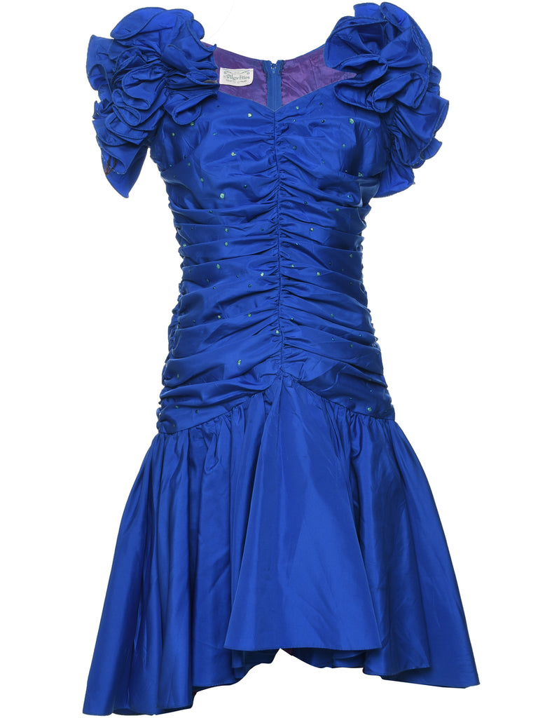 1980s Blue Evening Gown - M