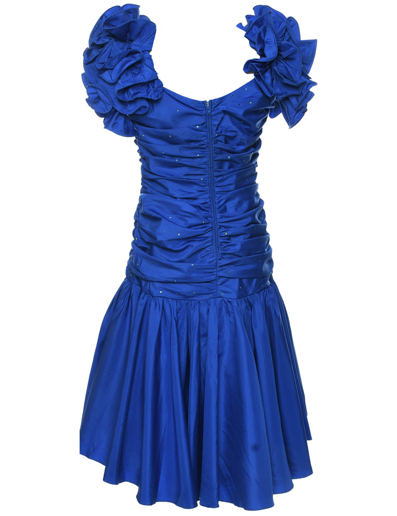 1980s Blue Evening Gown - M