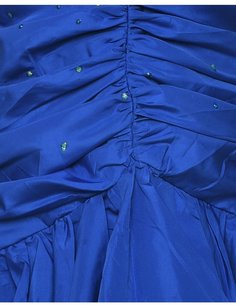 1980s Blue Evening Gown - M
