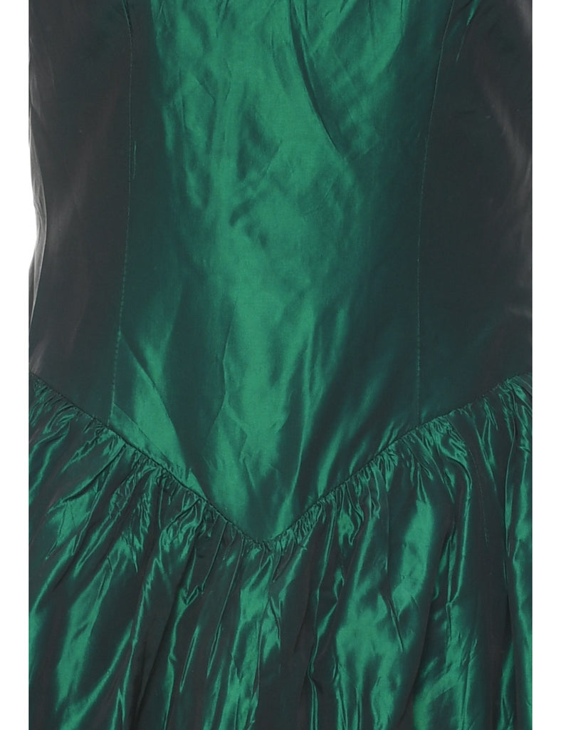 1980s Dark Green Evening Dress - S