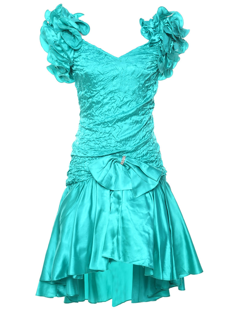 1980s Embroidered Evening Dress - XS