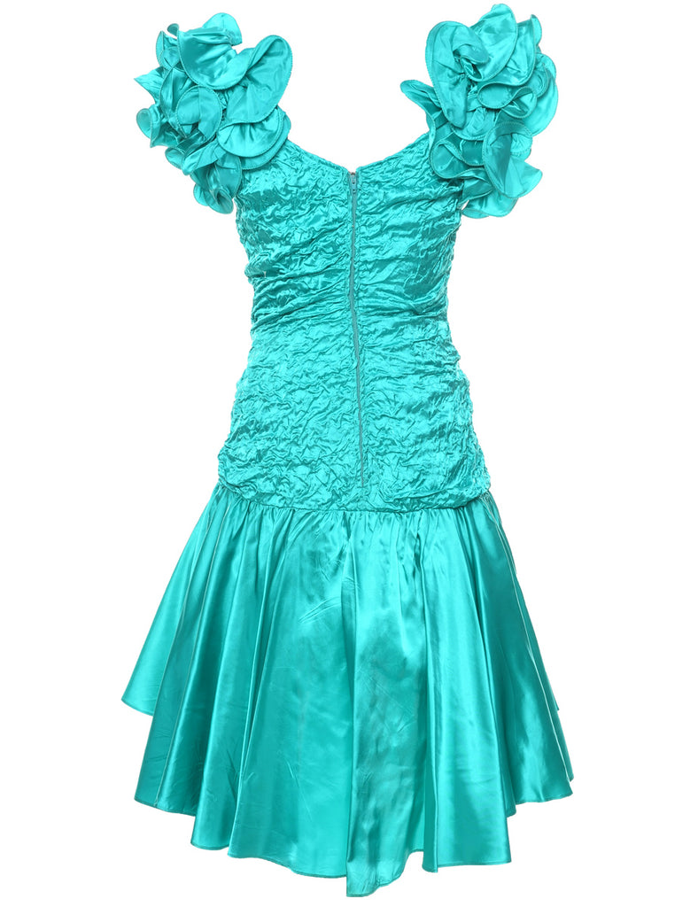 1980s Embroidered Evening Dress - XS
