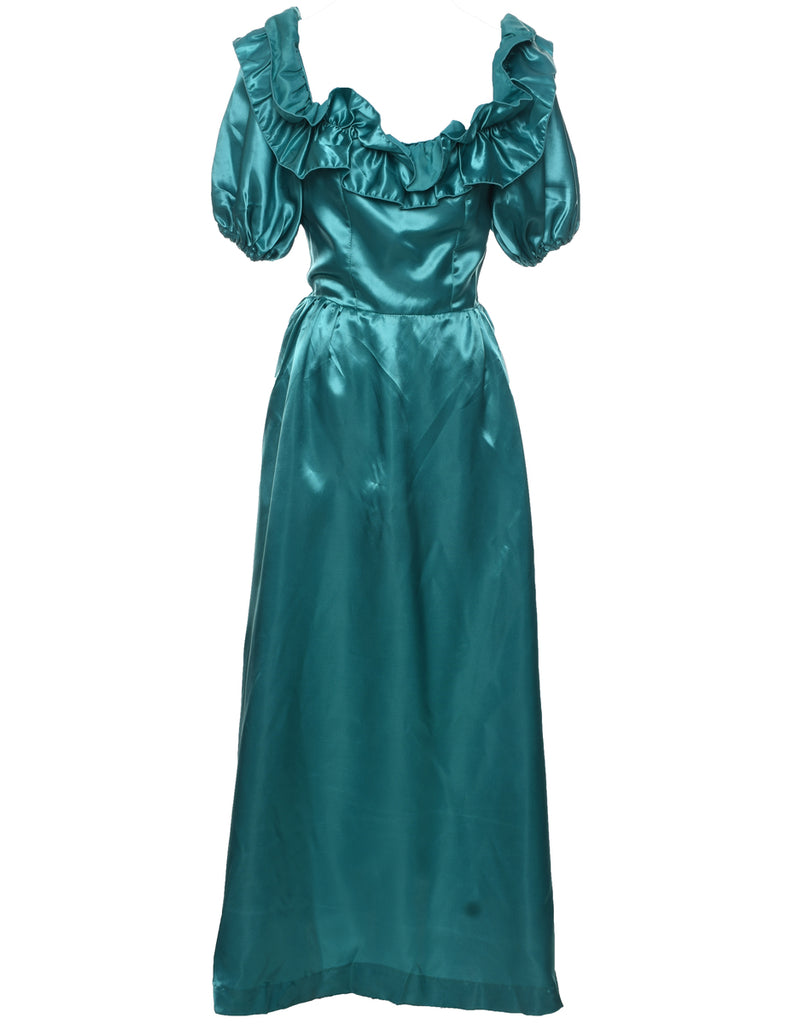 1980s Green Maxi Dress - M