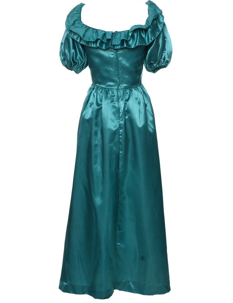 1980s Green Maxi Dress - M