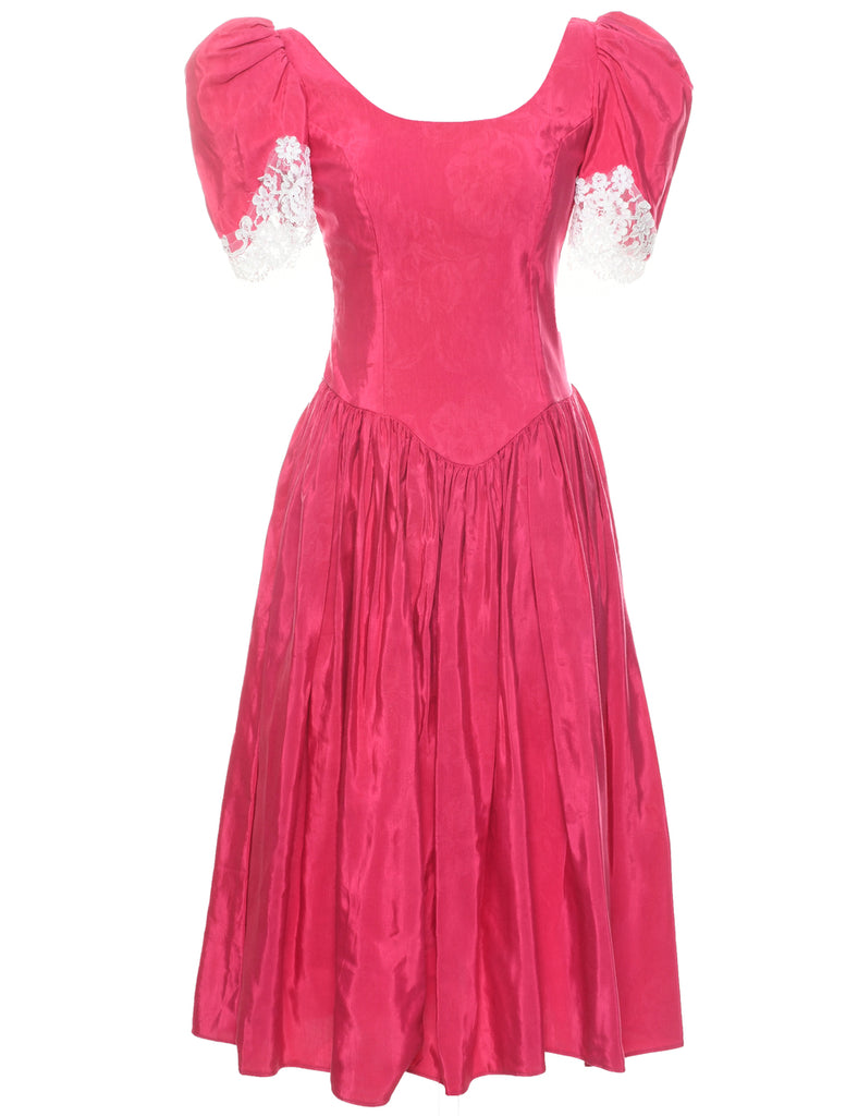1980s Hot Pink Evening Dress - XS