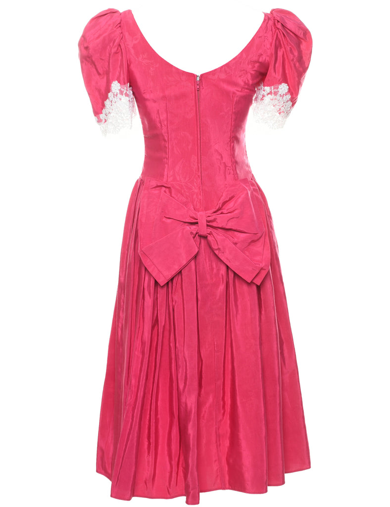 1980s Hot Pink Evening Dress - XS
