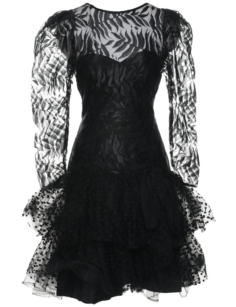 1980s Lace Evening Dress - S