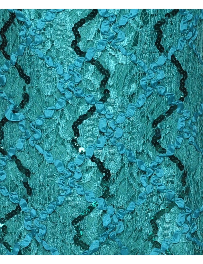1980s Lace Evening Dress - M