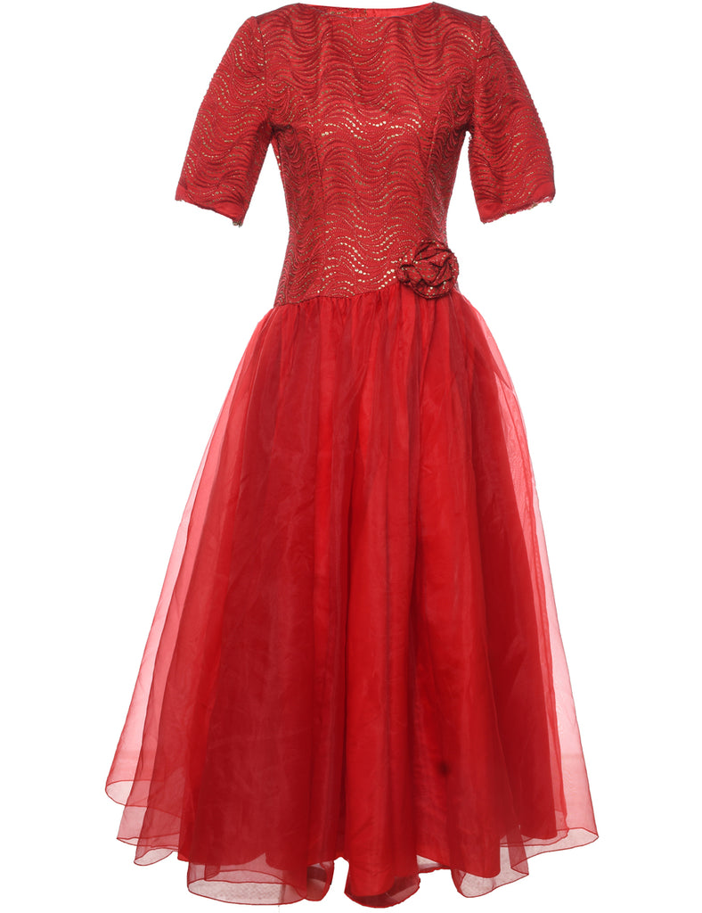 1980s Lace Evening Gown - M