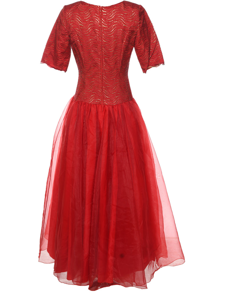1980s Lace Evening Gown - M