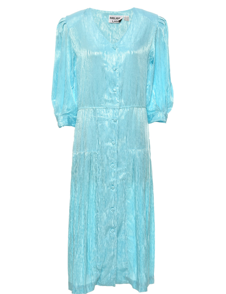1980s Light Blue Maxi Dress - M