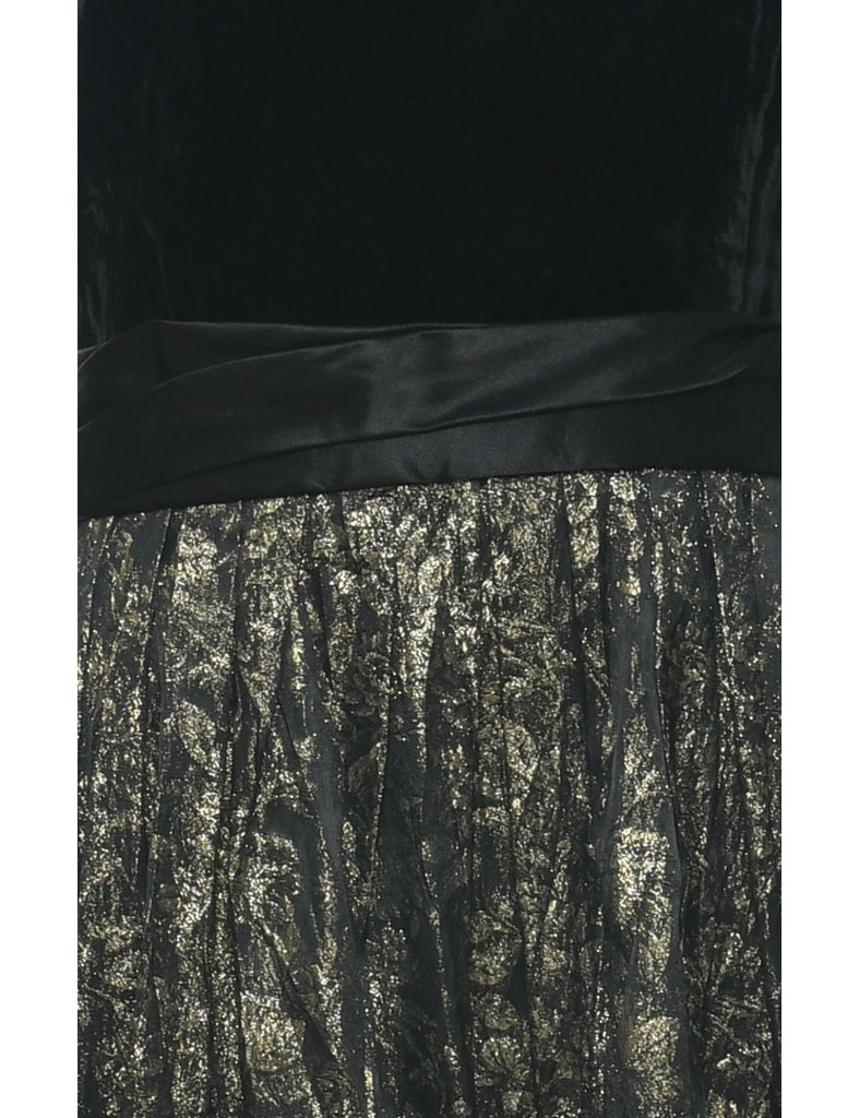 1980s Lurex Thread Pattern Evening Dress - S