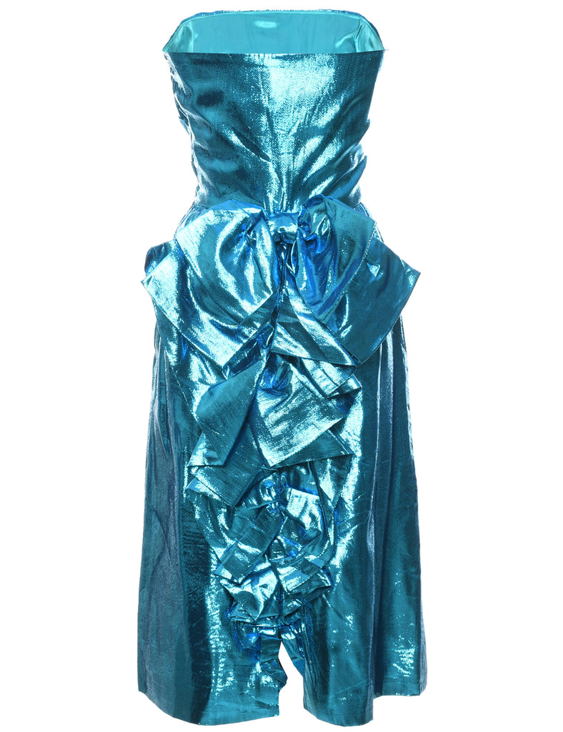 1980s Lurex Thread Pattern Party Dress - XS