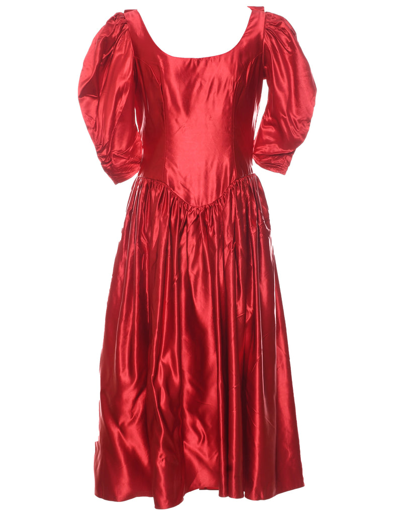 1980s Maroon Evening Dress - S