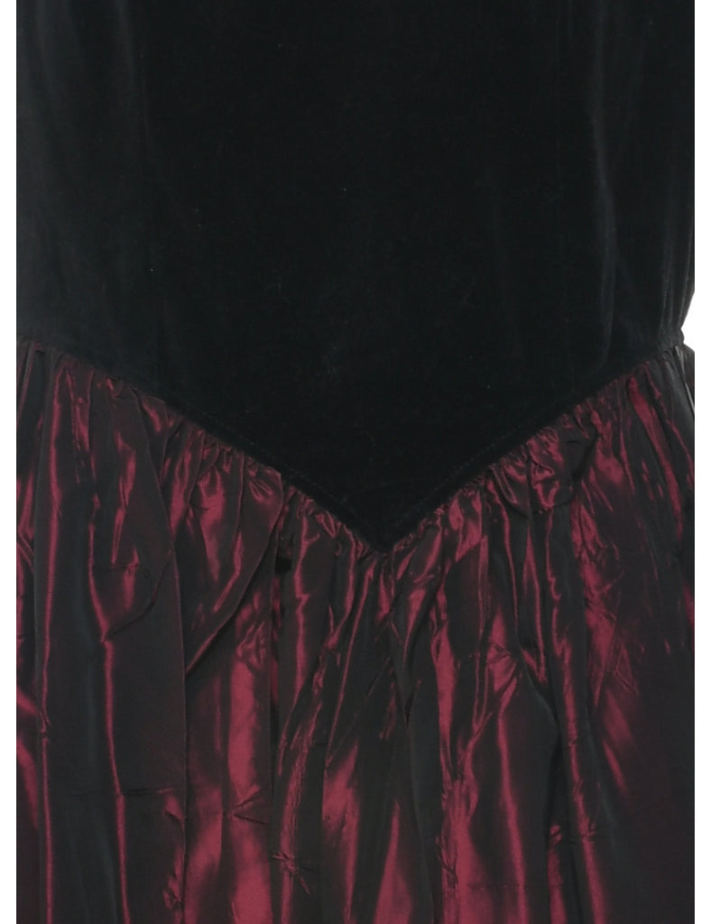 1980s Maroon Evening Dress - M