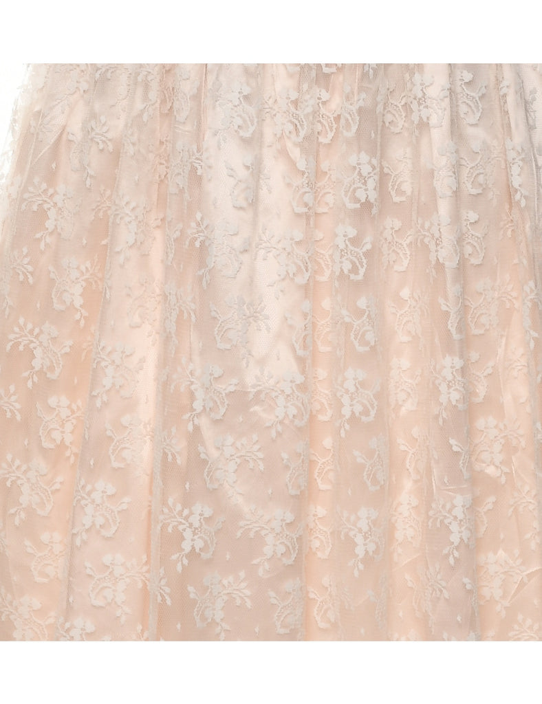 1980s Pale Pink Evening Dress - S