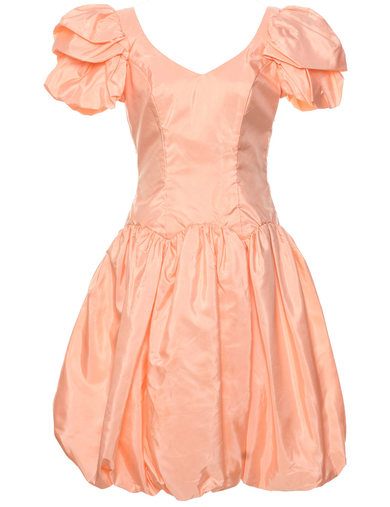 1980s Peach Evening Dress - M