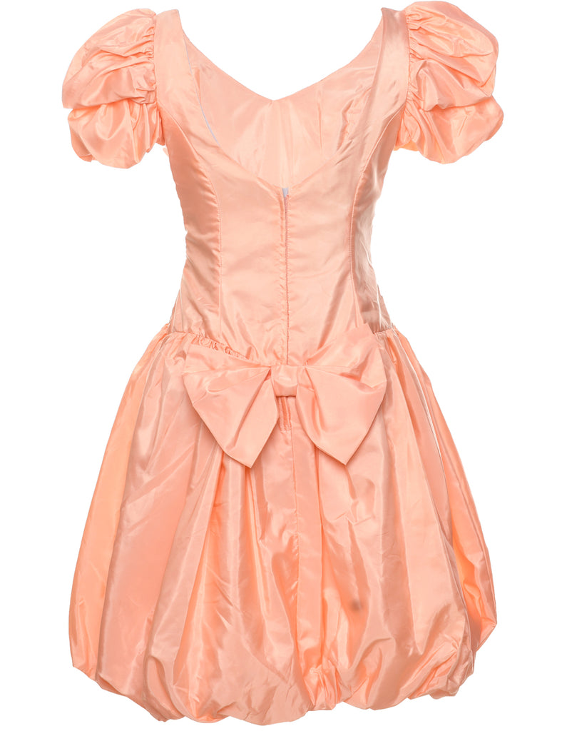 1980s Peach Evening Dress - M