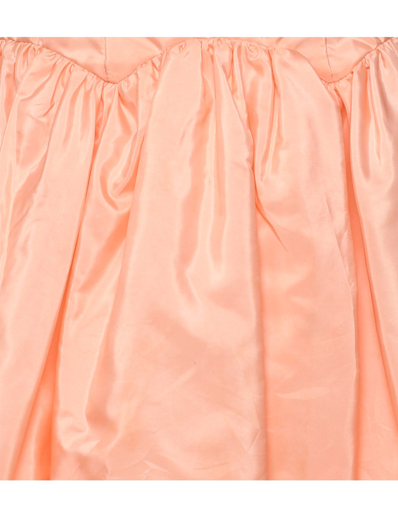 1980s Peach Evening Dress - M