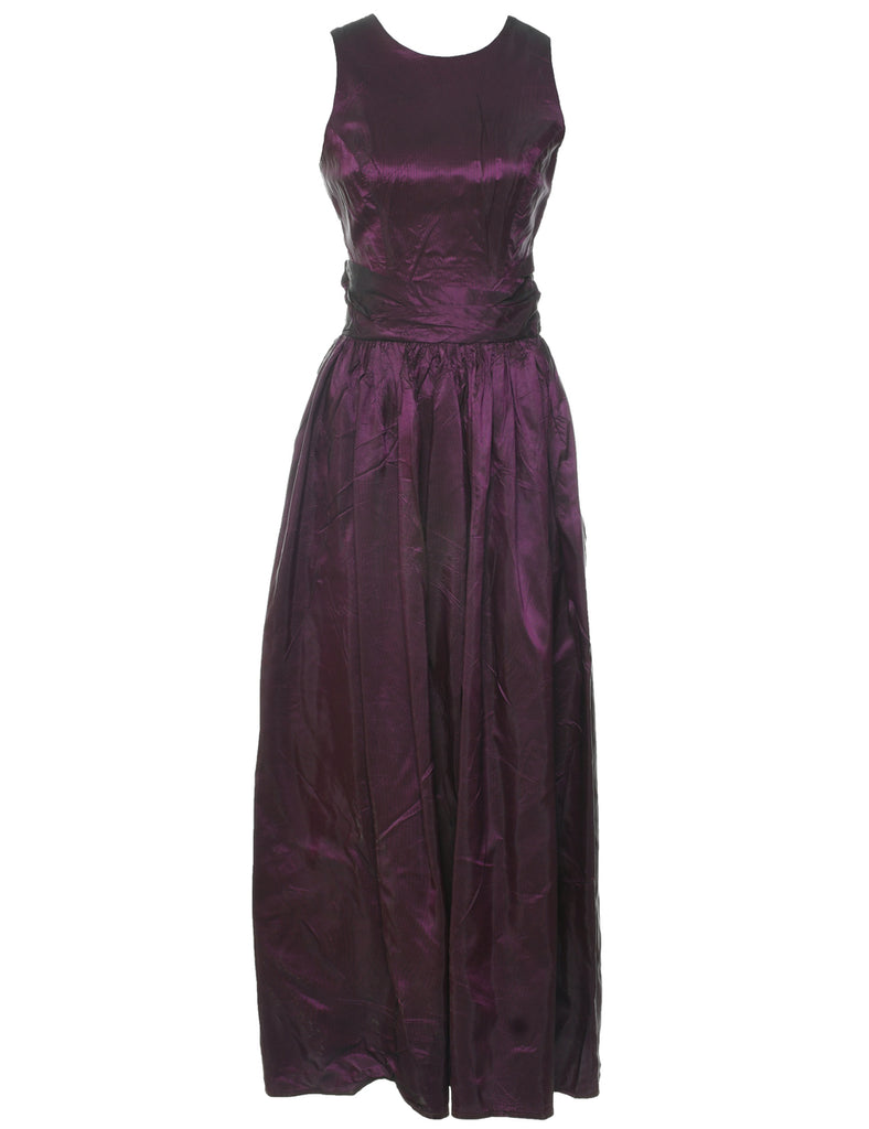 1980s Plum Evening Dress - XS