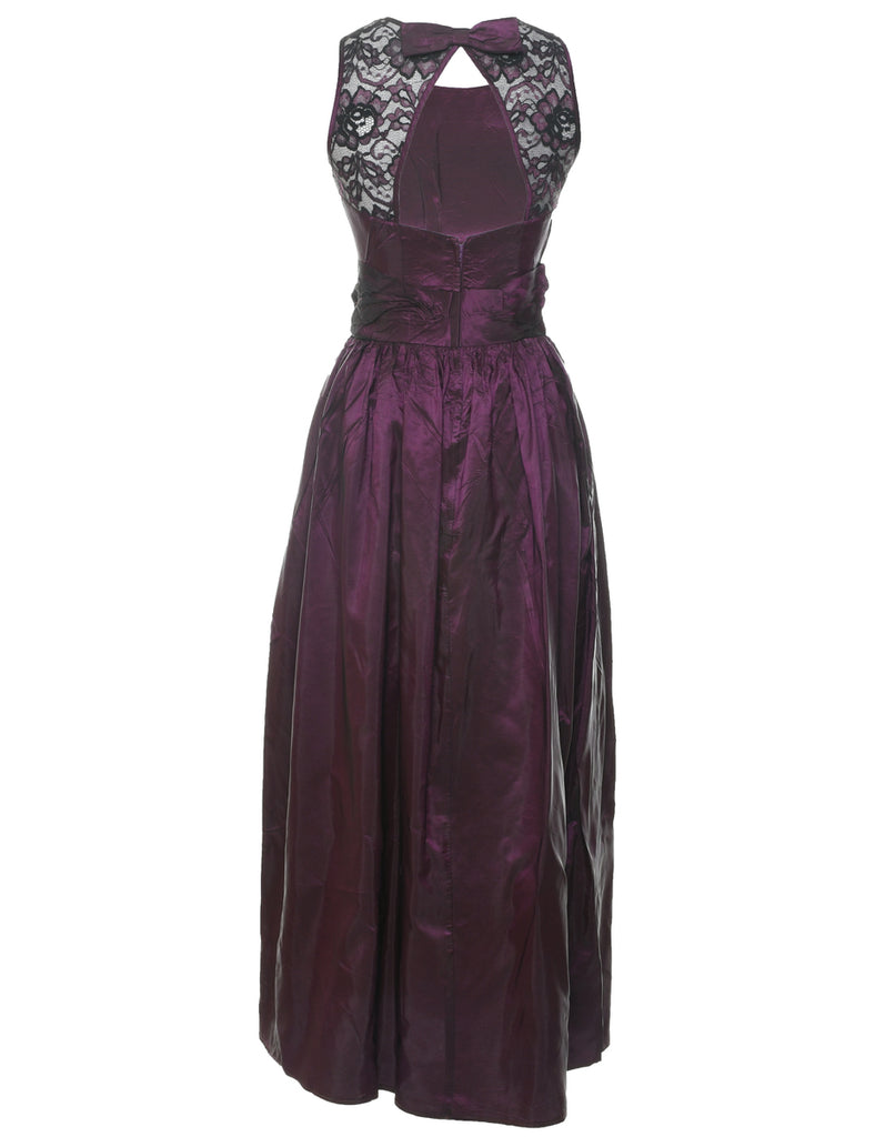 1980s Plum Evening Dress - XS