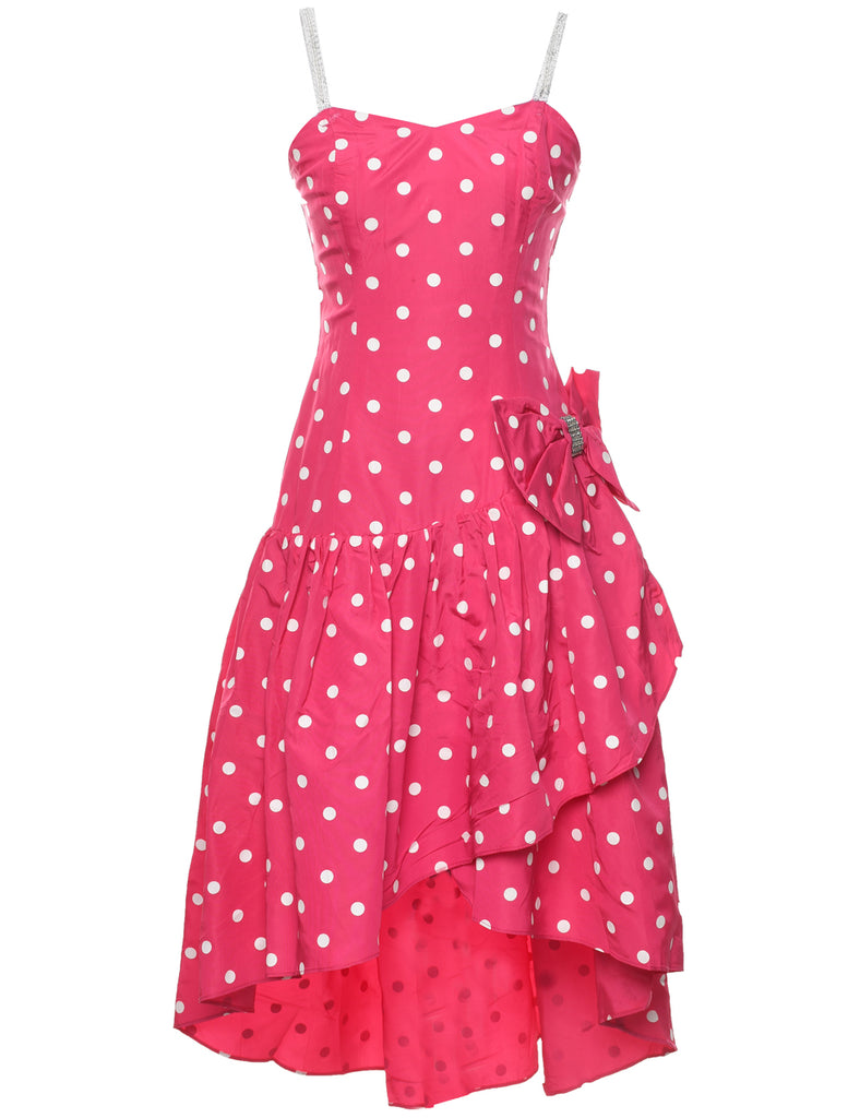 1980s Polka Dot Evening Dress - S