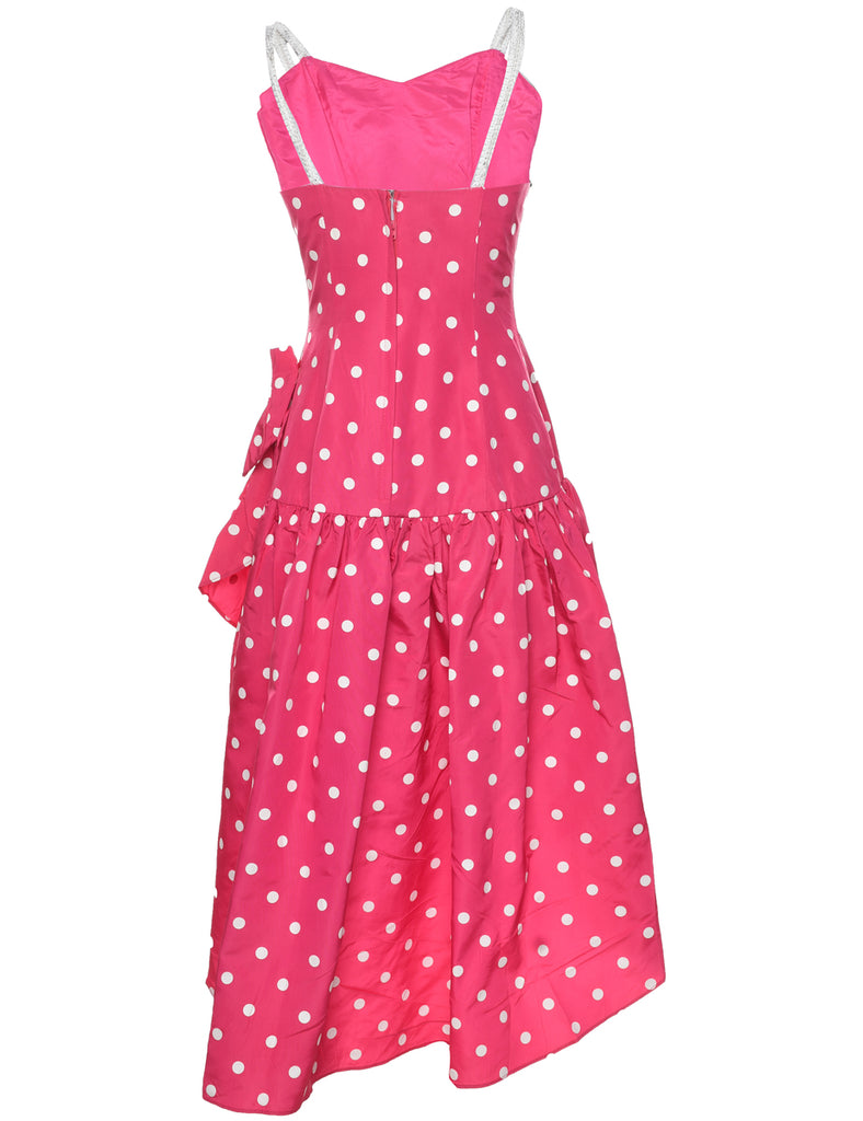 1980s Polka Dot Evening Dress - S