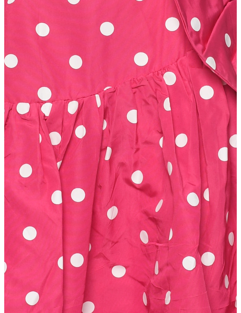 1980s Polka Dot Evening Dress - S