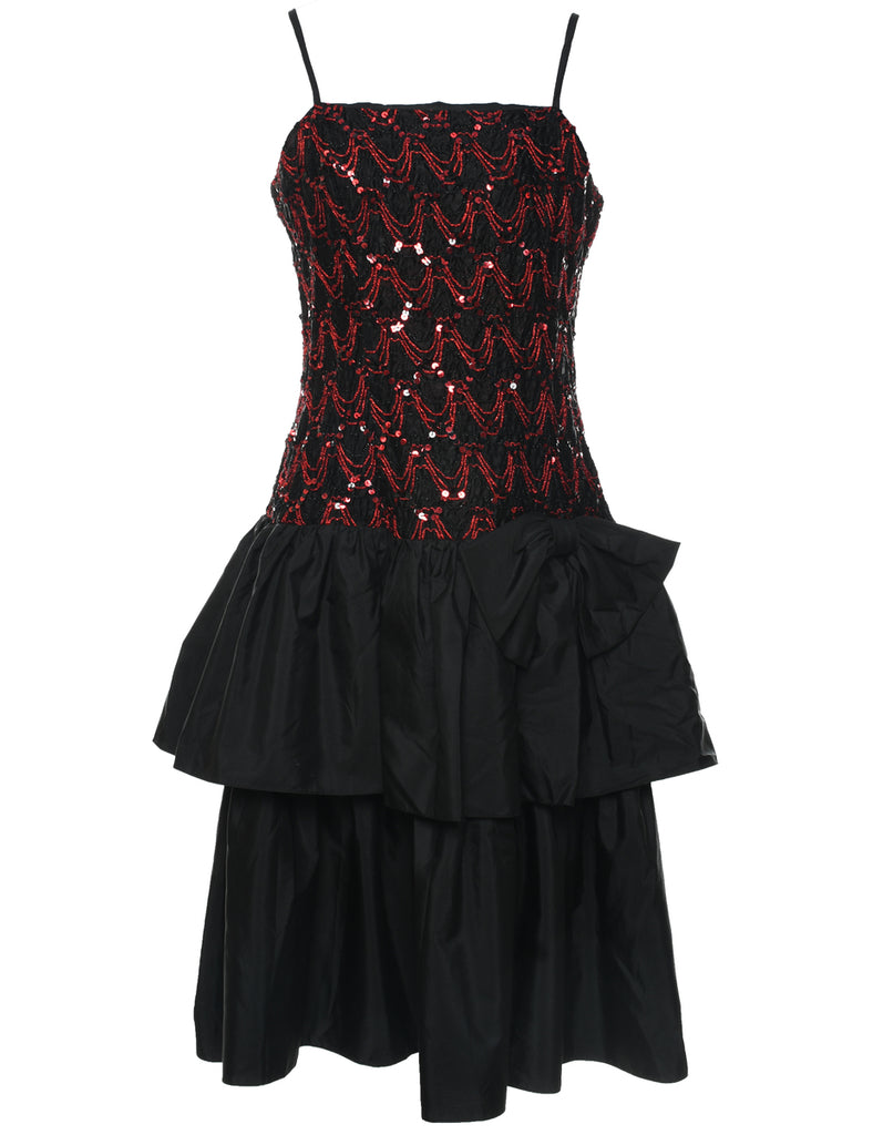 1980s Sequined Evening Dress - M