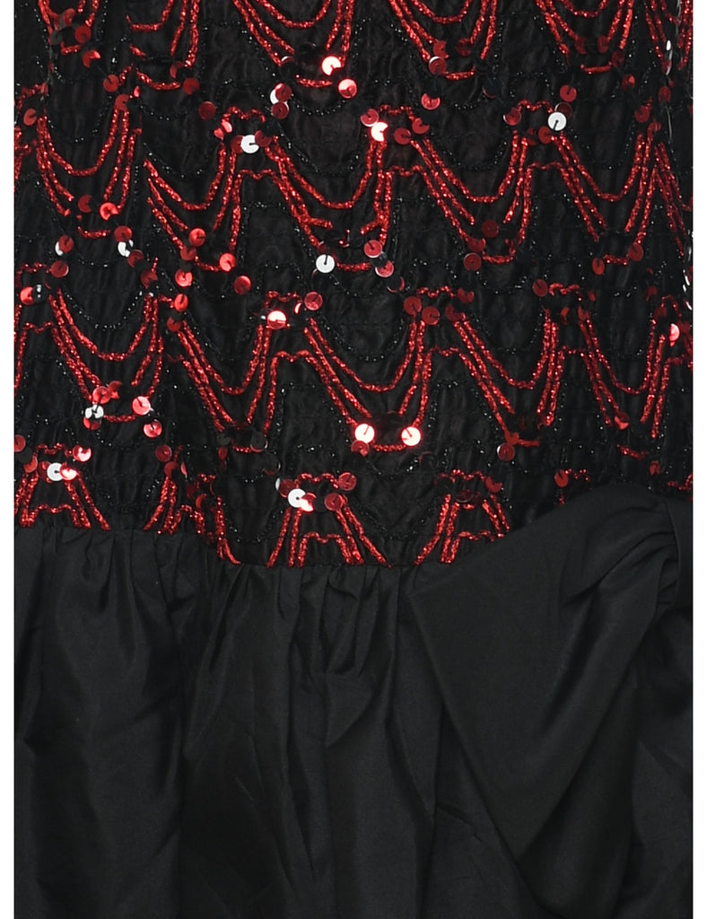 1980s Sequined Evening Dress - M