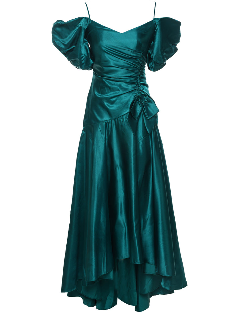 1980s Shiny Evening Dress - S