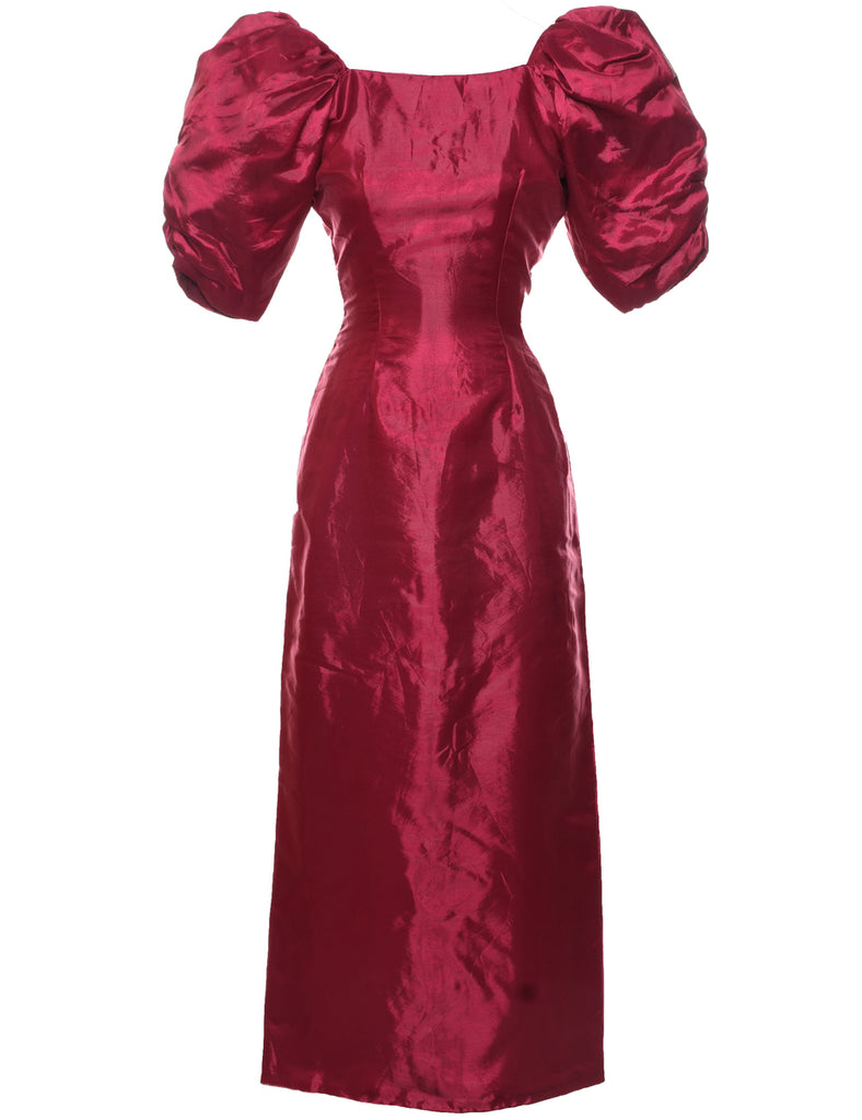 1980s Shiny Evening Dress - M