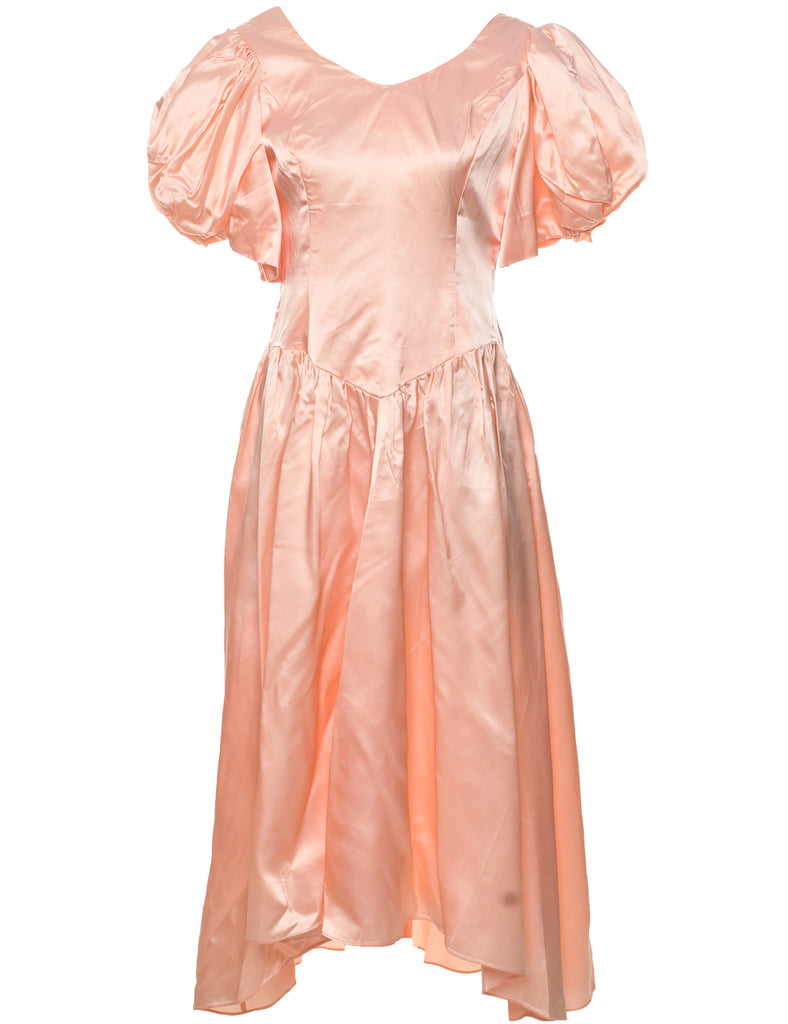 1980s Shiny Evening Dress - M