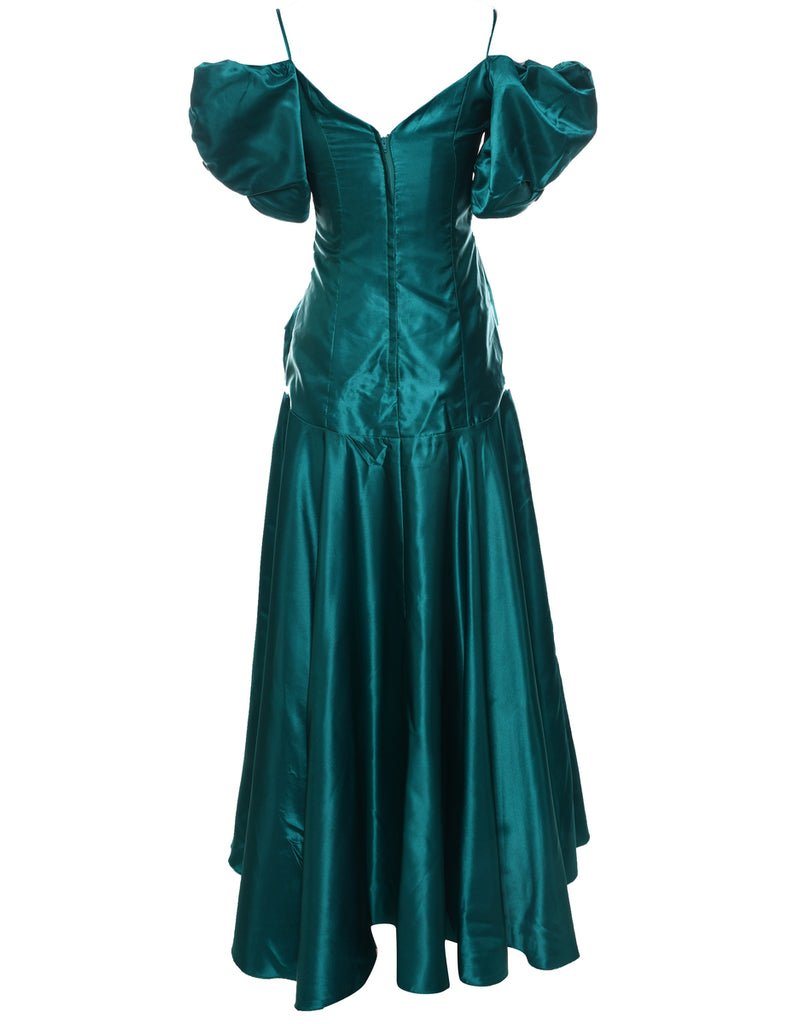 1980s Shiny Evening Dress - S