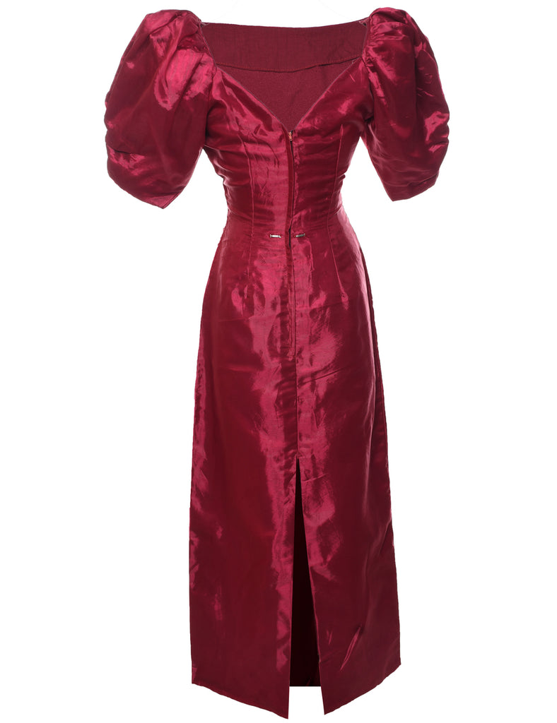 1980s Shiny Evening Dress - M