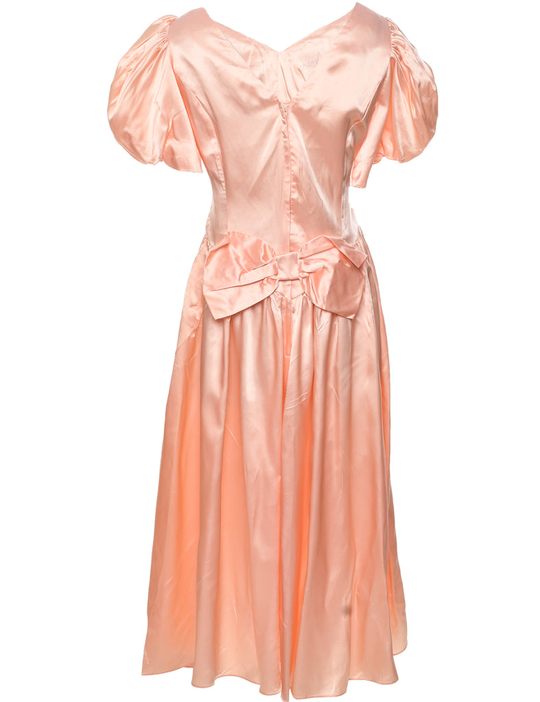 1980s Shiny Evening Dress - M