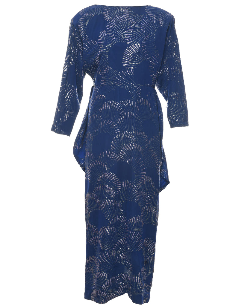 1980s Sparkly Finish Evening Dress - M