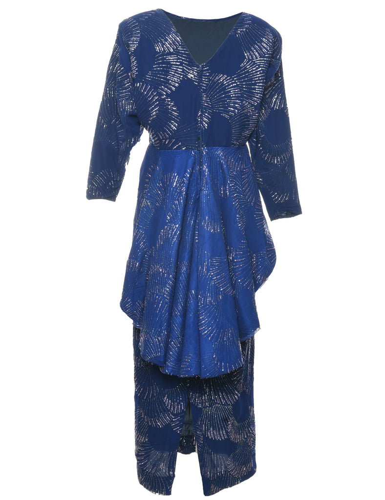 1980s Sparkly Finish Evening Dress - M