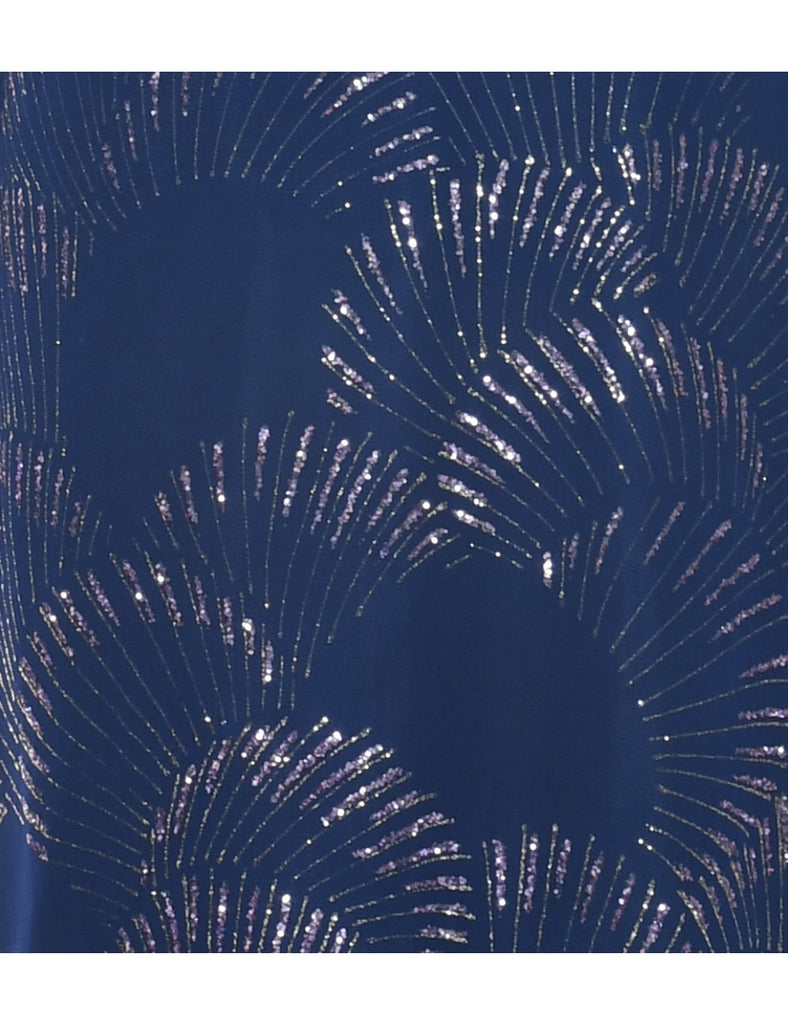 1980s Sparkly Finish Evening Dress - M