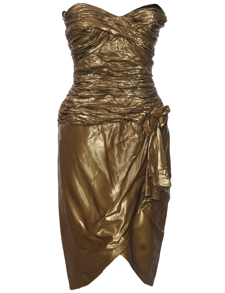 1980s Strapless Evening Dress - S