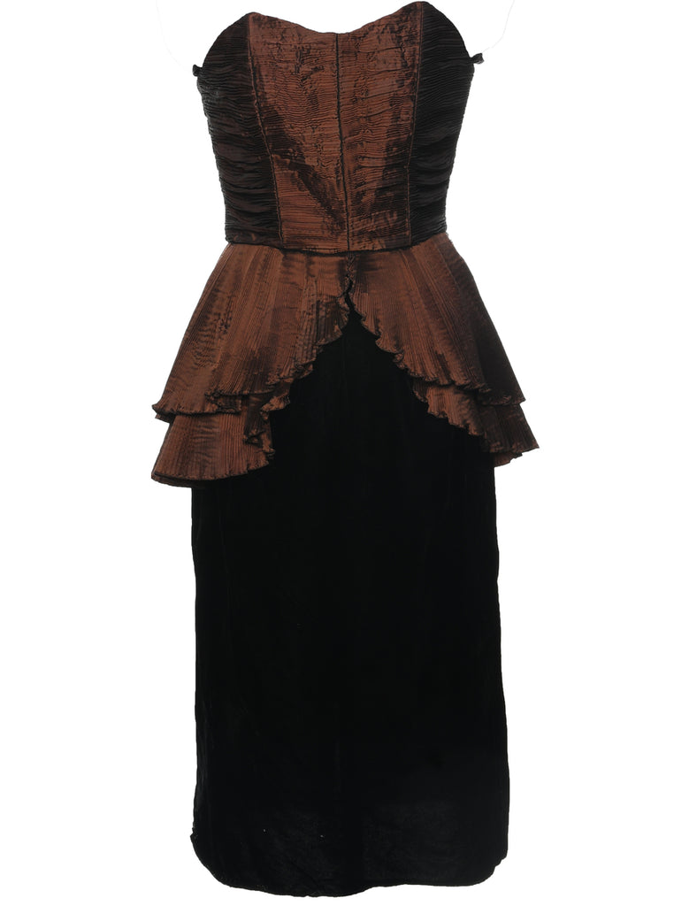 1980s Strapless Evening Dress - S