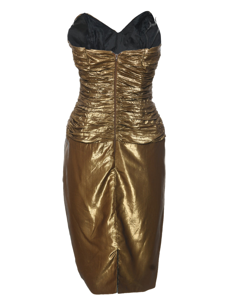 1980s Strapless Evening Dress - S
