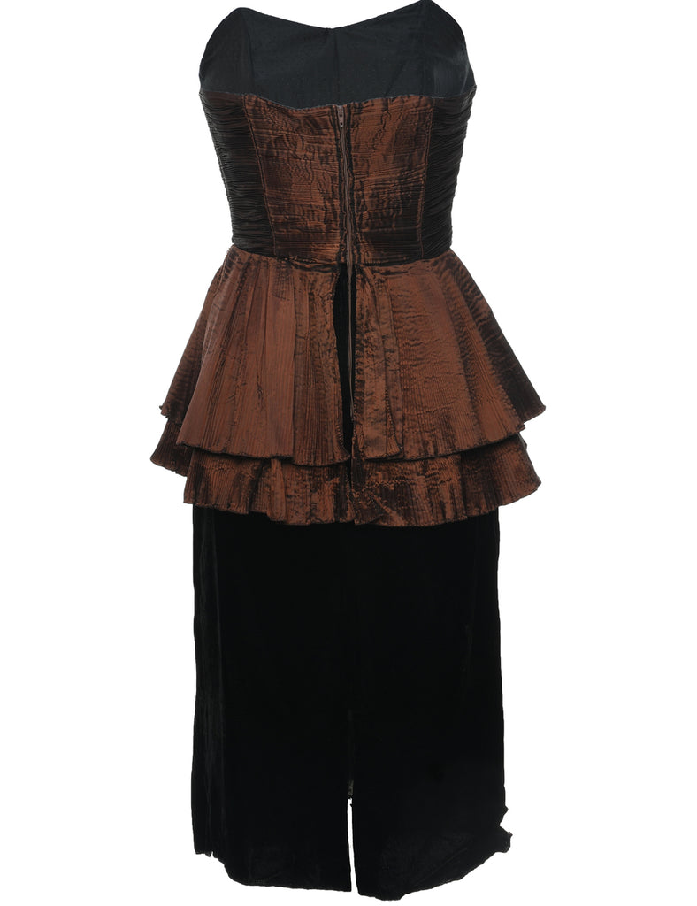 1980s Strapless Evening Dress - S