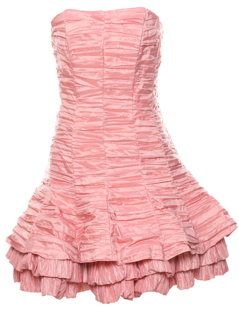 1980s Strapless Pale Pink Evening Dress - S