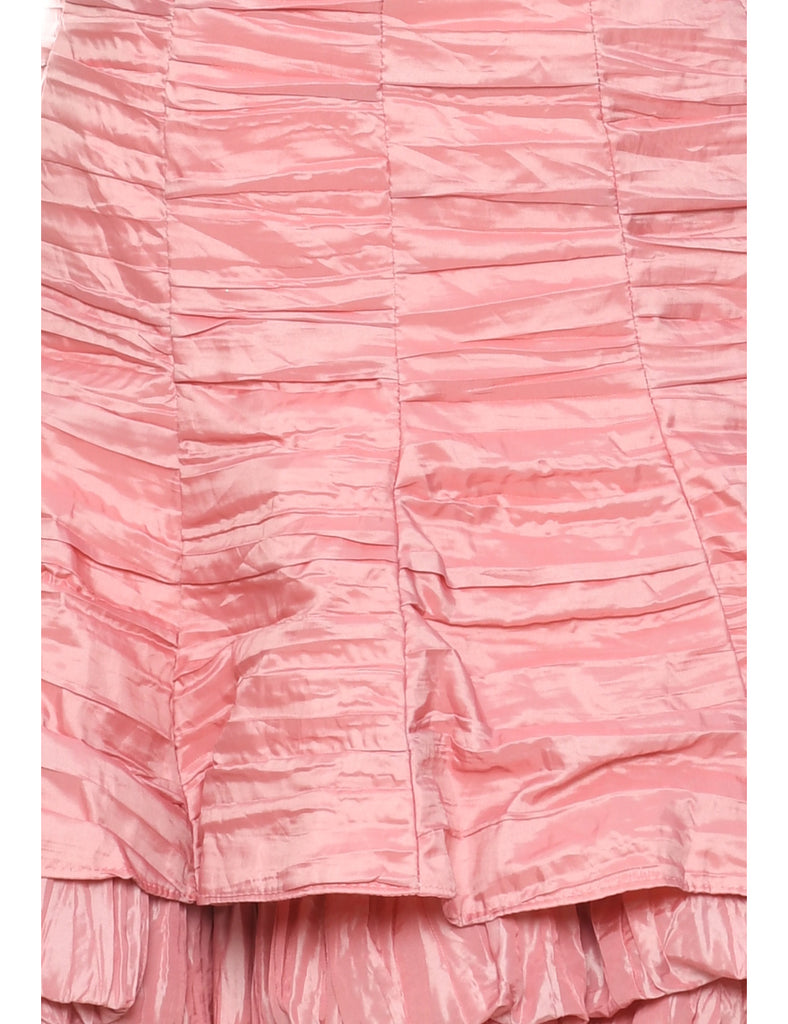 1980s Strapless Pale Pink Evening Dress - S